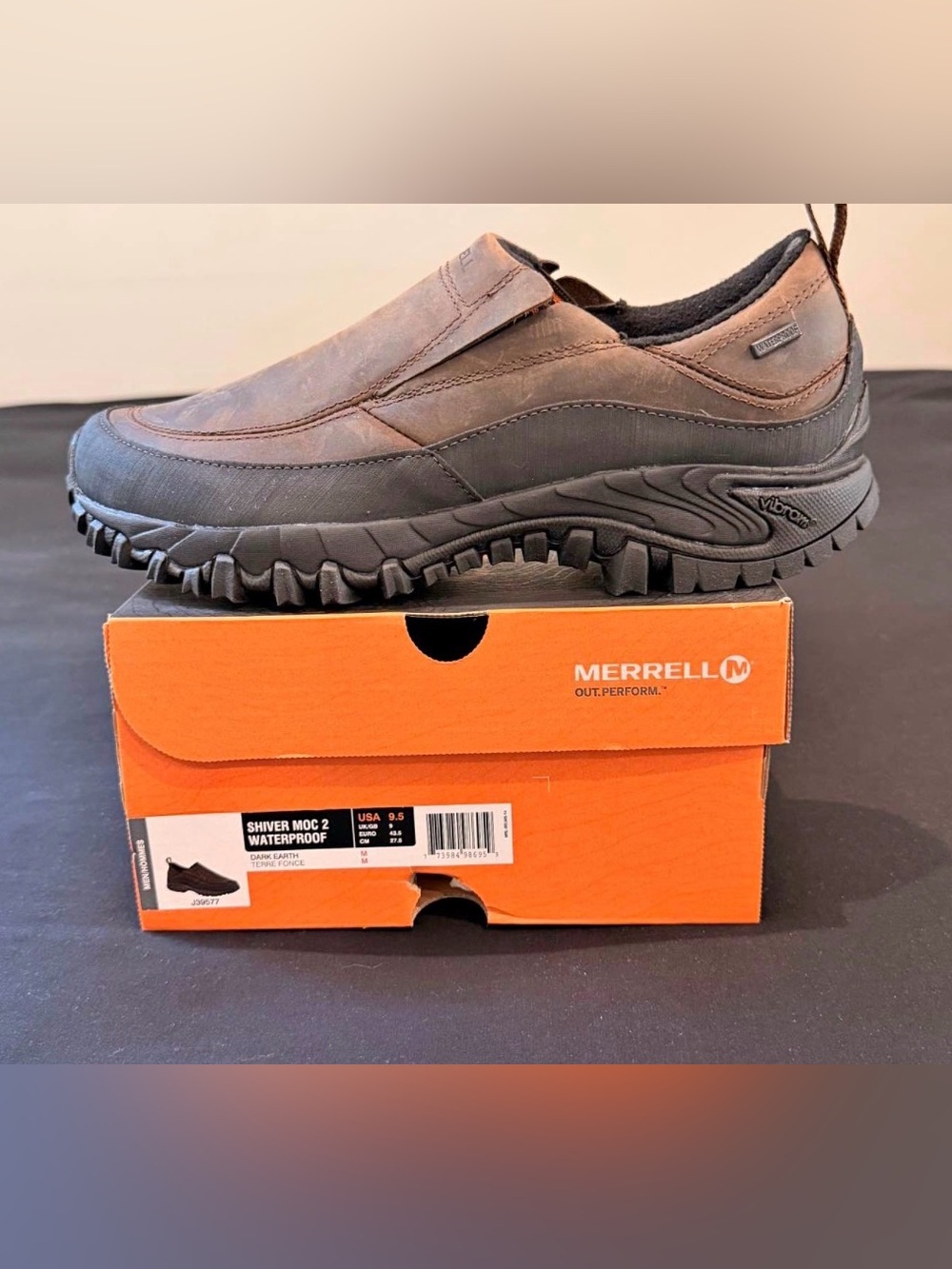 Merrell Shiver Moc 2 Waterproof Slip-On Boots - Dark Brown/Black